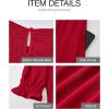 imageBTFBM Women Casual Summer Dresses 2026 Spring Crew Neck Ruffle Short Sleeve Smocked Floral Boho Flowy Maxi Dress ClothesSolid Red