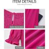imageBTFBM Women Casual Summer Dresses 2026 Spring Crew Neck Ruffle Short Sleeve Smocked Floral Boho Flowy Maxi Dress ClothesSolid Rose Red