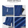imageBTFBM Women Casual Summer Dresses 2026 Spring Crew Neck Ruffle Short Sleeve Smocked Floral Boho Flowy Maxi Dress ClothesSolid Royal Blue