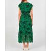 imageBTFBM Women Summer Bohemian Floral Casual Wrap V Neck Ruffle Cap Sleeveless Belt ALine Pleated Hem Midi Sun Dress WhiteGreen Big Floral