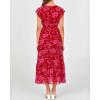 imageBTFBM Women Summer Bohemian Floral Casual Wrap V Neck Ruffle Cap Sleeveless Belt ALine Pleated Hem Midi Sun Dress WhiteRed Big Floral