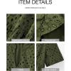 imageBTFBM Womens Boho Summer Dresses 2026 Spring V Neck Short Sleeve Hollow Out Lace Ruffle Casual Beach Mini Vacation DressArmy Green