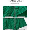 imageBTFBM Womens Boho Summer Dresses 2026 Spring V Neck Short Sleeve Hollow Out Lace Ruffle Casual Beach Mini Vacation DressDark Green