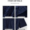 imageBTFBM Womens Boho Summer Dresses 2026 Spring V Neck Short Sleeve Hollow Out Lace Ruffle Casual Beach Mini Vacation DressNavy