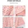 imageBTFBM Womens Boho Summer Dresses 2026 Spring V Neck Short Sleeve Hollow Out Lace Ruffle Casual Beach Mini Vacation DressPink