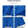 imageBTFBM Womens Boho Summer Dresses 2026 Spring V Neck Short Sleeve Hollow Out Lace Ruffle Casual Beach Mini Vacation DressRoyal Blue