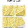 imageBTFBM Womens Boho Summer Dresses 2026 Spring V Neck Short Sleeve Hollow Out Lace Ruffle Casual Beach Mini Vacation DressYellow