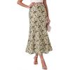 imageBTFBM Midi Skirts for Women 2026 Summer Spring Lightweight A Line High Waisted Wedding Guest Party Silk Long SkirtGreen Camo
