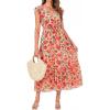 Floral Orange Pink Red