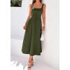 imageBTFBM Elegant Cocktail Dresses for Women 2026 Summer Square Neck Sleeveless A Line Formal Wedding Guest Party Maxi DressArmy Green