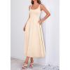 imageBTFBM Elegant Cocktail Dresses for Women 2026 Summer Square Neck Sleeveless A Line Formal Wedding Guest Party Maxi DressBeige