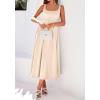 imageBTFBM Elegant Cocktail Dresses for Women 2026 Summer Square Neck Sleeveless A Line Formal Wedding Guest Party Maxi DressBeige