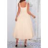 imageBTFBM Elegant Cocktail Dresses for Women 2026 Summer Square Neck Sleeveless A Line Formal Wedding Guest Party Maxi DressBeige
