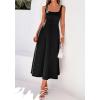 imageBTFBM Elegant Cocktail Dresses for Women 2026 Summer Square Neck Sleeveless A Line Formal Wedding Guest Party Maxi DressBlack