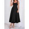 imageBTFBM Elegant Cocktail Dresses for Women 2026 Summer Square Neck Sleeveless A Line Formal Wedding Guest Party Maxi DressBlack