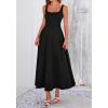 imageBTFBM Elegant Cocktail Dresses for Women 2026 Summer Square Neck Sleeveless A Line Formal Wedding Guest Party Maxi DressBlack