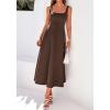 imageBTFBM Elegant Cocktail Dresses for Women 2026 Summer Square Neck Sleeveless A Line Formal Wedding Guest Party Maxi DressBrown