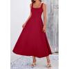imageBTFBM Elegant Cocktail Dresses for Women 2026 Summer Square Neck Sleeveless A Line Formal Wedding Guest Party Maxi DressBurgundy