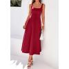 imageBTFBM Elegant Cocktail Dresses for Women 2026 Summer Square Neck Sleeveless A Line Formal Wedding Guest Party Maxi DressBurgundy