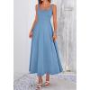 imageBTFBM Elegant Cocktail Dresses for Women 2026 Summer Square Neck Sleeveless A Line Formal Wedding Guest Party Maxi DressDusty Blue