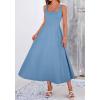 imageBTFBM Elegant Cocktail Dresses for Women 2026 Summer Square Neck Sleeveless A Line Formal Wedding Guest Party Maxi DressDusty Blue