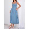 imageBTFBM Elegant Cocktail Dresses for Women 2026 Summer Square Neck Sleeveless A Line Formal Wedding Guest Party Maxi DressDusty Blue