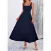 imageBTFBM Elegant Cocktail Dresses for Women 2026 Summer Square Neck Sleeveless A Line Formal Wedding Guest Party Maxi DressNavy Blue