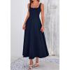 imageBTFBM Elegant Cocktail Dresses for Women 2026 Summer Square Neck Sleeveless A Line Formal Wedding Guest Party Maxi DressNavy Blue