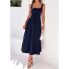 imageBTFBM Elegant Cocktail Dresses for Women 2026 Summer Square Neck Sleeveless A Line Formal Wedding Guest Party Maxi DressNavy Blue