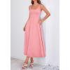 imageBTFBM Elegant Cocktail Dresses for Women 2026 Summer Square Neck Sleeveless A Line Formal Wedding Guest Party Maxi DressPink