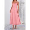 imageBTFBM Elegant Cocktail Dresses for Women 2026 Summer Square Neck Sleeveless A Line Formal Wedding Guest Party Maxi DressPink