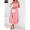 imageBTFBM Elegant Cocktail Dresses for Women 2026 Summer Square Neck Sleeveless A Line Formal Wedding Guest Party Maxi DressPink