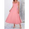 imageBTFBM Elegant Cocktail Dresses for Women 2026 Summer Square Neck Sleeveless A Line Formal Wedding Guest Party Maxi DressPink