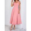 imageBTFBM Elegant Cocktail Dresses for Women 2026 Summer Square Neck Sleeveless A Line Formal Wedding Guest Party Maxi DressPink