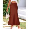 imageBTFBM Skirts for Women Summer 2026 Business Casual Outfits High Waist Cocktail Party Wedding Mermaid Spring Maxi SkirtBrown
