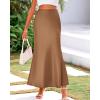 imageBTFBM Skirts for Women Summer 2026 Business Casual Outfits High Waist Cocktail Party Wedding Mermaid Spring Maxi SkirtCoffee