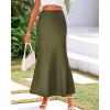 imageBTFBM Skirts for Women Summer 2026 Business Casual Outfits High Waist Cocktail Party Wedding Mermaid Spring Maxi SkirtLight Army Green