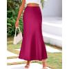 imageBTFBM Skirts for Women Summer 2026 Business Casual Outfits High Waist Cocktail Party Wedding Mermaid Spring Maxi SkirtRose Red