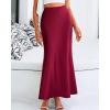imageBTFBM Skirts for Women Summer 2026 Business Casual Outfits High Waist Cocktail Party Wedding Mermaid Spring Maxi SkirtWine Red