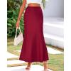 imageBTFBM Skirts for Women Summer 2026 Business Casual Outfits High Waist Cocktail Party Wedding Mermaid Spring Maxi SkirtWine Red