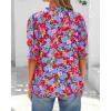 imageBTFBM Summer Blouses for Women Dressy Casual 2026 Fashion Spring Tops Floral Boho V Neck Puff Short Sleeve Top ShirtsFloral Black Multi