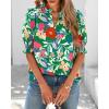 imageBTFBM Summer Blouses for Women Dressy Casual 2026 Fashion Spring Tops Floral Boho V Neck Puff Short Sleeve Top ShirtsFloral Green Multi