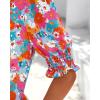 imageBTFBM Summer Blouses for Women Dressy Casual 2026 Fashion Spring Tops Floral Boho V Neck Puff Short Sleeve Top ShirtsFloral Light Blue Multi