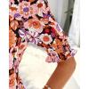 imageBTFBM Summer Blouses for Women Dressy Casual 2026 Fashion Spring Tops Floral Boho V Neck Puff Short Sleeve Top ShirtsFloral Orange Pink