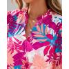 imageBTFBM Summer Blouses for Women Dressy Casual 2026 Fashion Spring Tops Floral Boho V Neck Puff Short Sleeve Top ShirtsFloral Pink