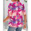 imageBTFBM Summer Blouses for Women Dressy Casual 2026 Fashion Spring Tops Floral Boho V Neck Puff Short Sleeve Top ShirtsFloral Pink