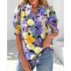 imageBTFBM Summer Blouses for Women Dressy Casual 2026 Fashion Spring Tops Floral Boho V Neck Puff Short Sleeve Top ShirtsFloral Purple Yellow