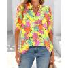 imageBTFBM Summer Blouses for Women Dressy Casual 2026 Fashion Spring Tops Floral Boho V Neck Puff Short Sleeve Top ShirtsFloral Yellow Pink