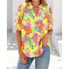 imageBTFBM Summer Blouses for Women Dressy Casual 2026 Fashion Spring Tops Floral Boho V Neck Puff Short Sleeve Top ShirtsFloral Yellow Pink