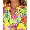 imageBTFBM Summer Blouses for Women Dressy Casual 2026 Fashion Spring Tops Floral Boho V Neck Puff Short Sleeve Top ShirtsFloral Yellow Pink